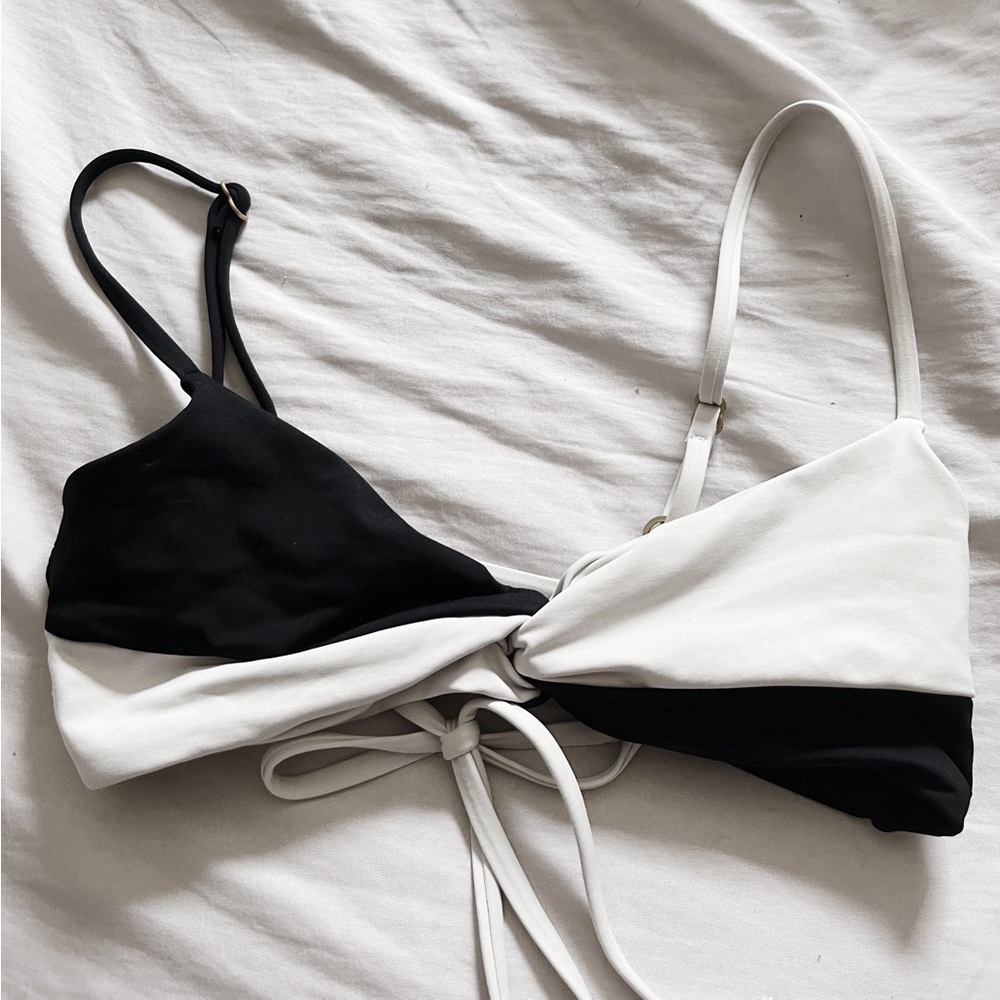 Revolve black and white bikini top